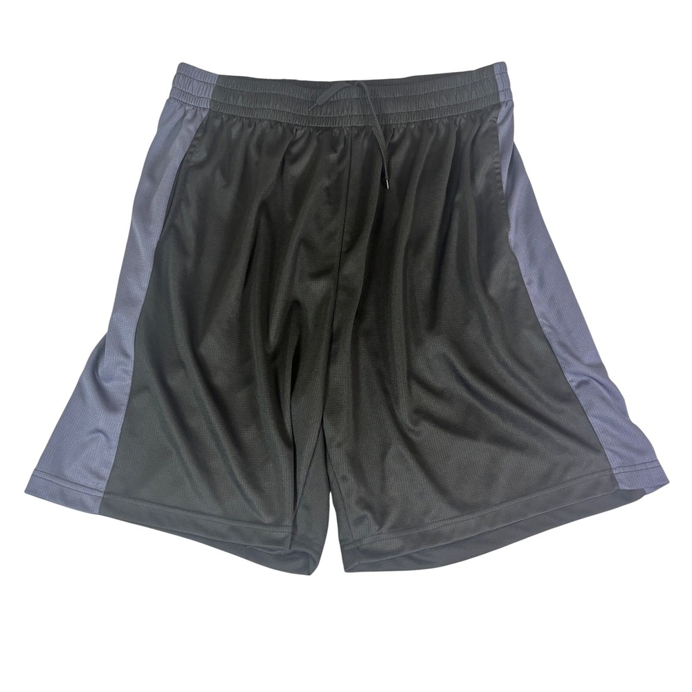 Mens Black Grey‎ Athletic Mesh Performance Shorts 3XL Elastic Waist Drawstring